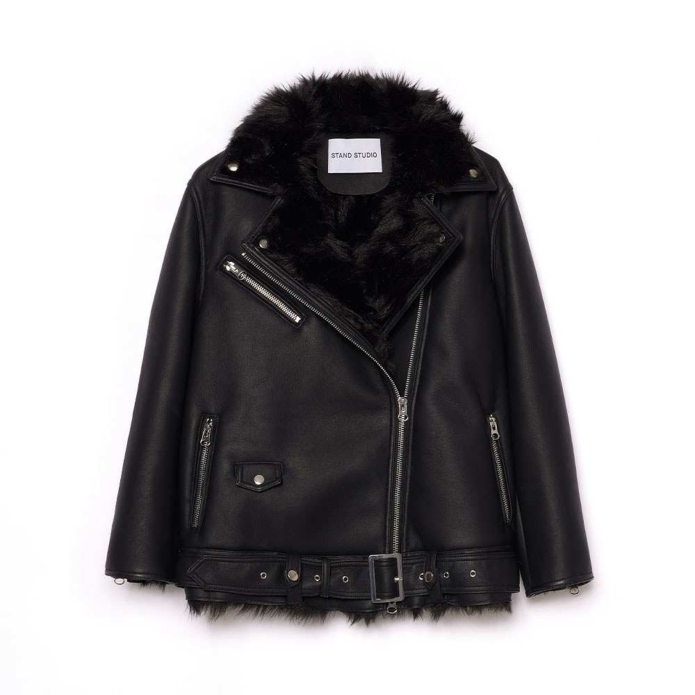 Carrie Shearling Biker Jacket