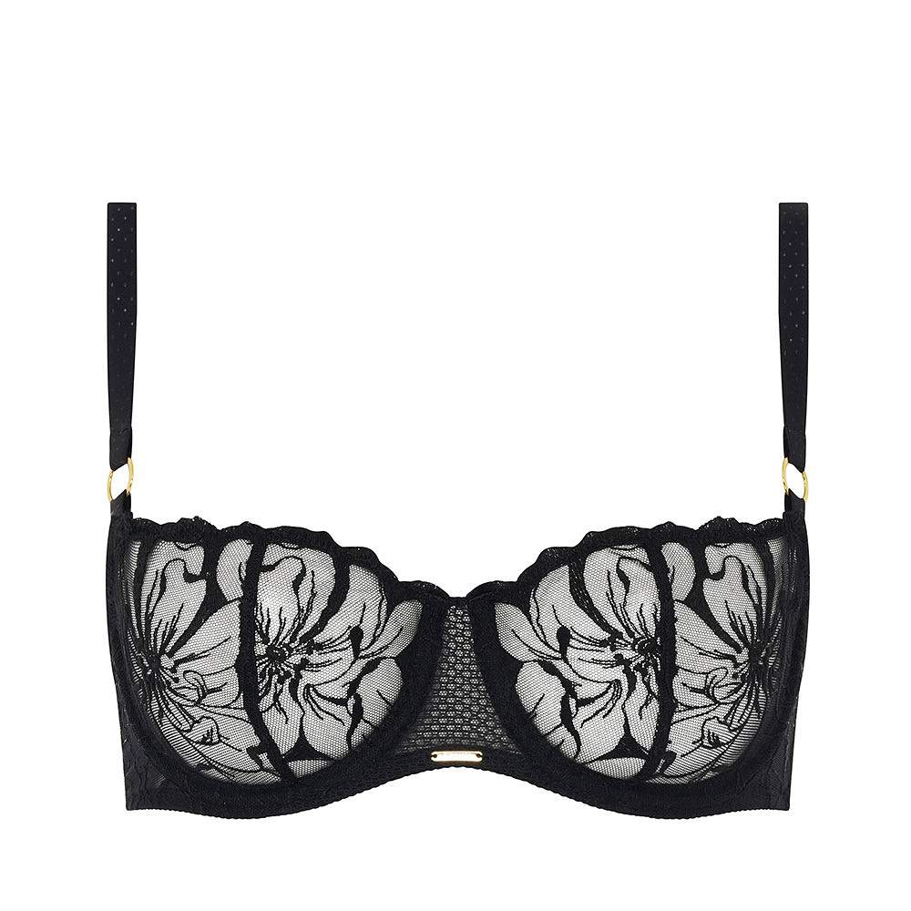 Fleurs Half-Cup Balcony Bra, från Chantelle, i färgen Black.