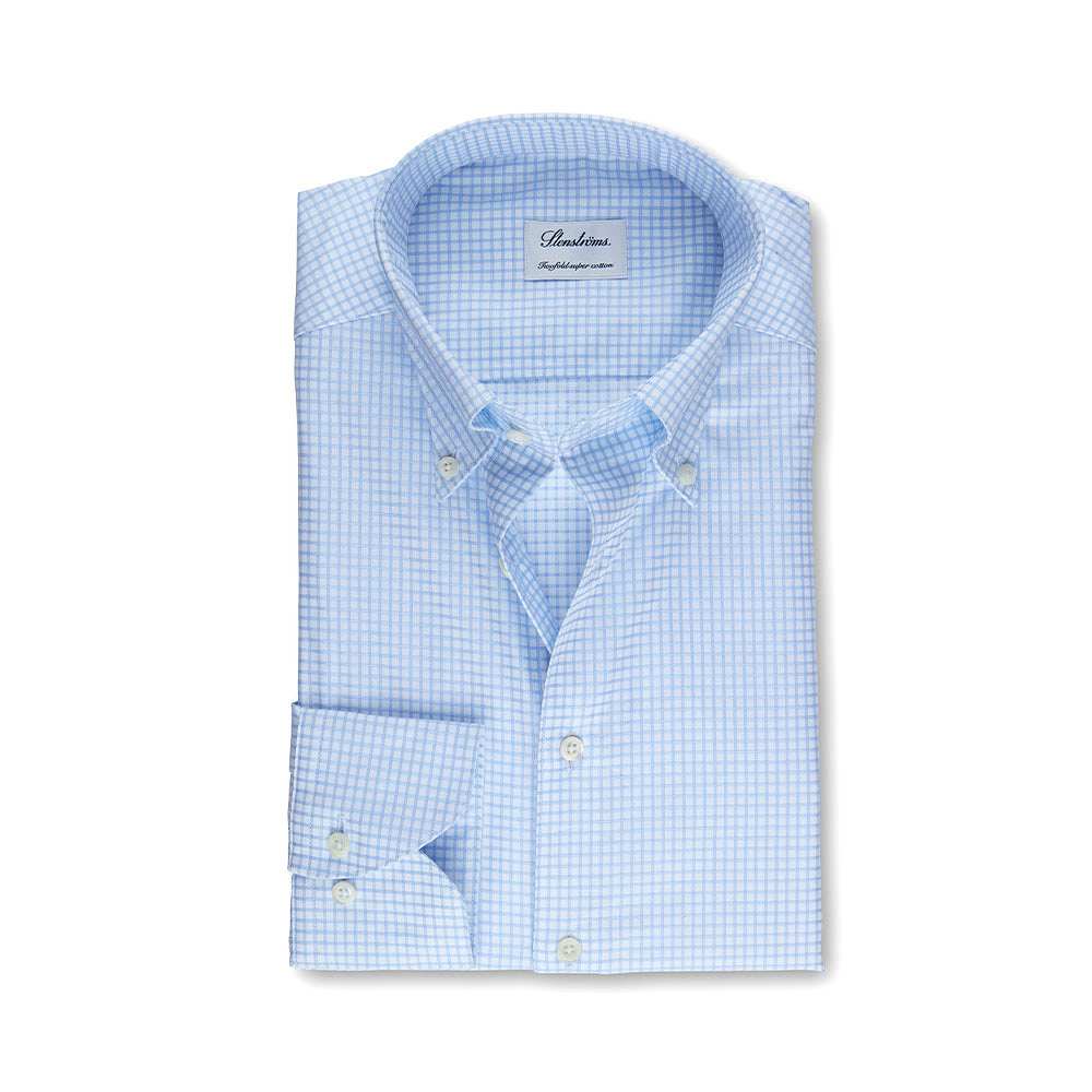 Ljusblå Rutig Skjorta, från Stenströms, i färgen Light Blue Check.