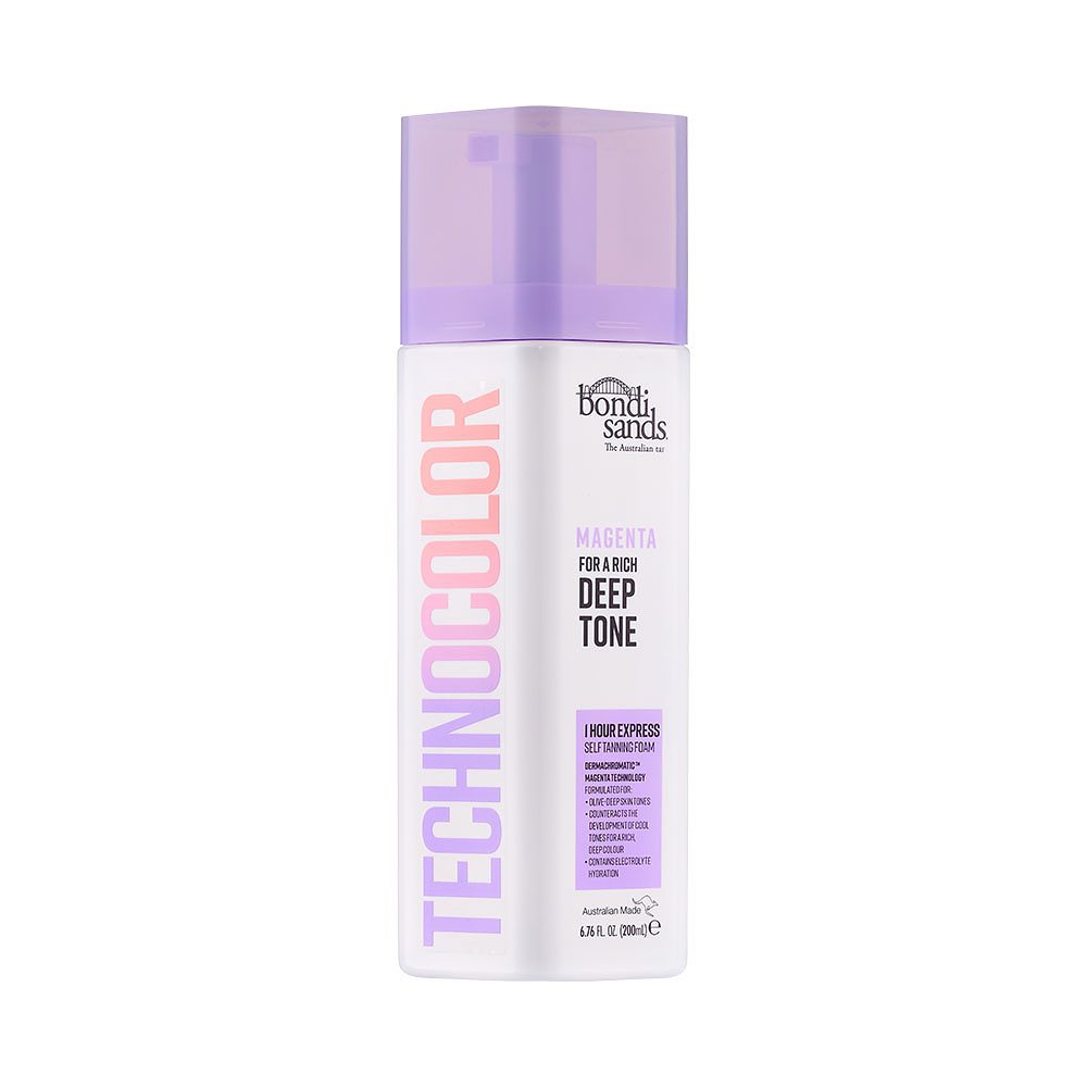 Technocolor 1 Hour Express Self Tanning Foam, från Bondi Sands, i färgen Deep Rich Tone (violet).
