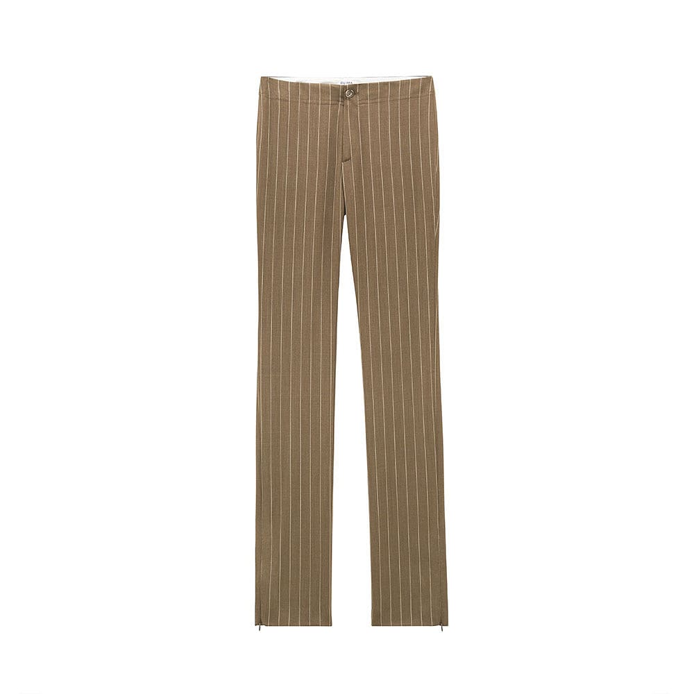 Slim Pinstripe Trousers, från Filippa K, i färgen Hazel/Beig.