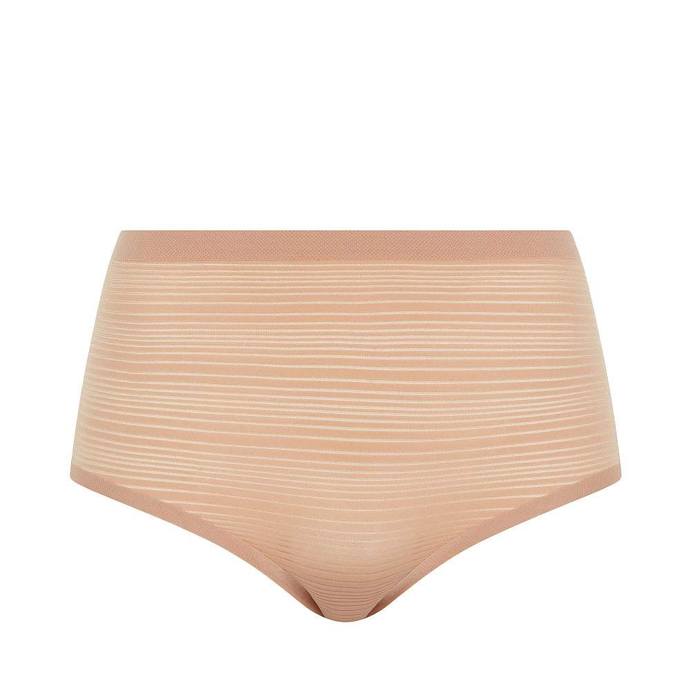 Soft Stretch Stripes High Waist Brief, från Chantelle, i färgen Sirocco.