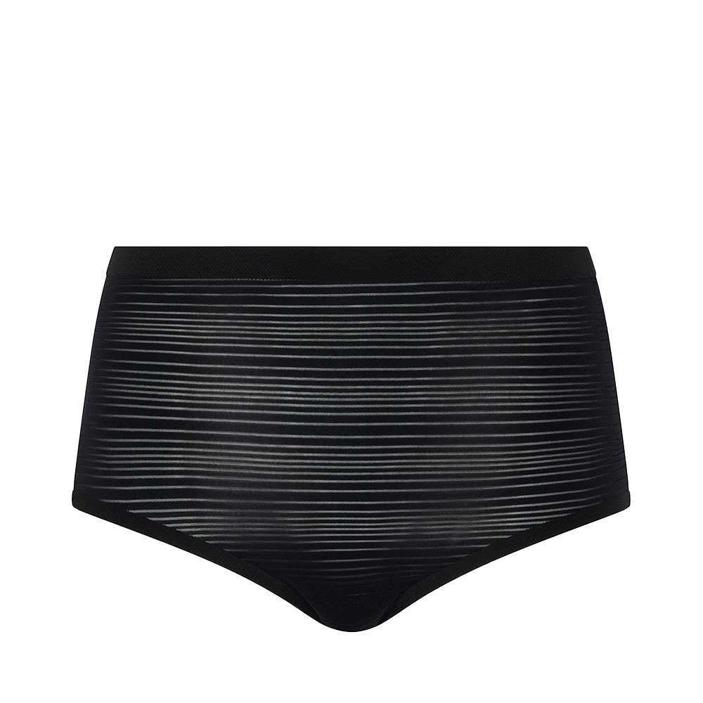 Soft Stretch Stripes High Waist Brief, från Chantelle, i färgen Black.
