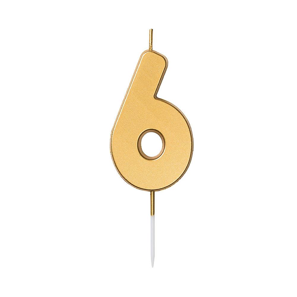 Nummerljus 6, guld, från Design House 95, i färgen Gold.