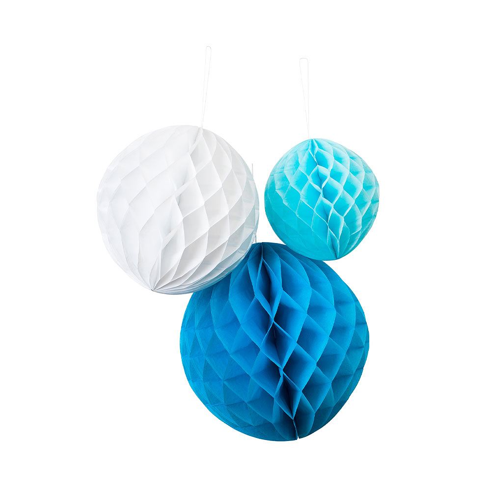 Honeycomb 3st blå/vit, från Design House 95, i färgen Blue.