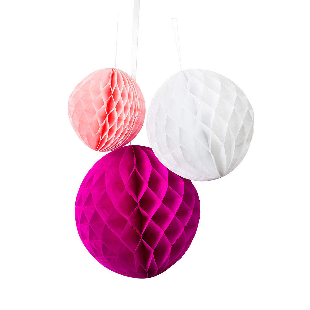 Honeycomb 3 st rosa/vit guld, från Design House 95, i färgen Pink.