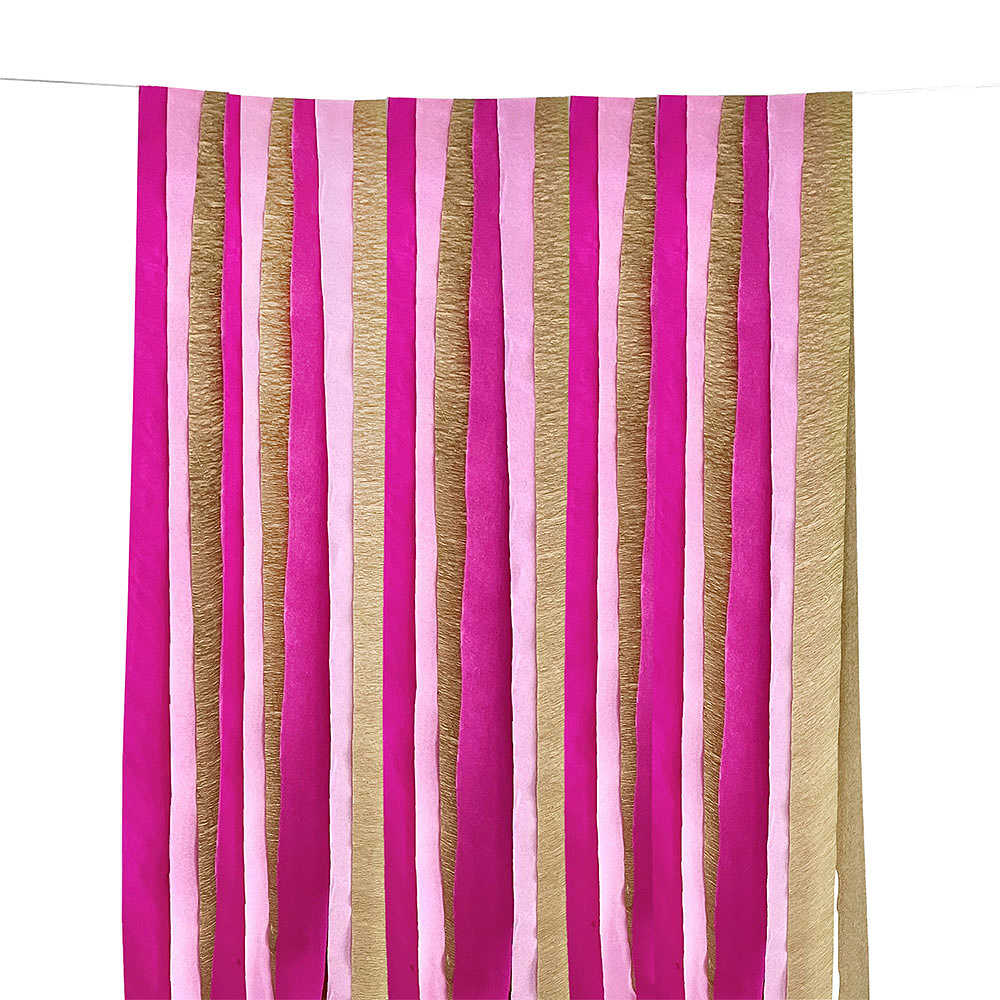 Backdrop streamers 12 stk rosa/guld/vit, från Design House 95, i färgen Pink.