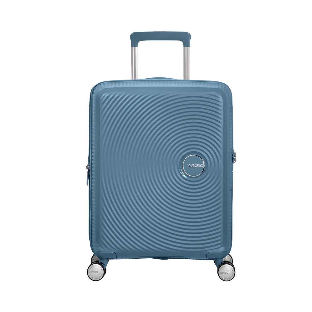 Soundbox expanderbar kabinväska 55 cm, från American Tourister, i färgen Stone Blue.