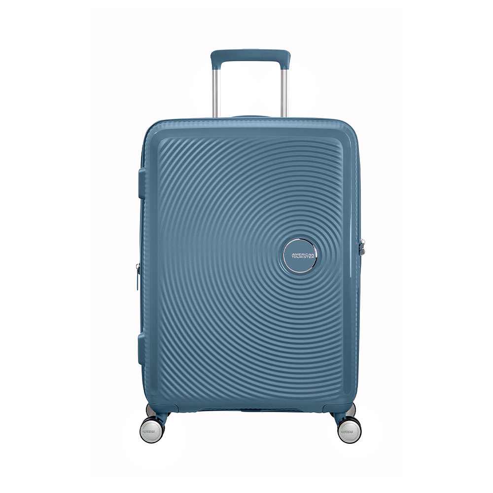 Soundbox expanderbar kabinväska 67 cm, från American Tourister, i färgen Stone Blue.