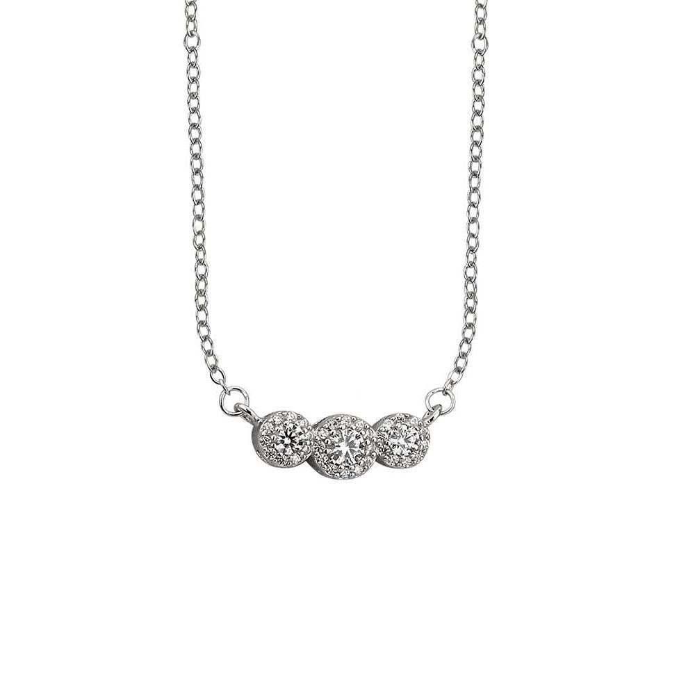 Necklace Three stones, från Bottega Boccadamo, i färgen Crystal.