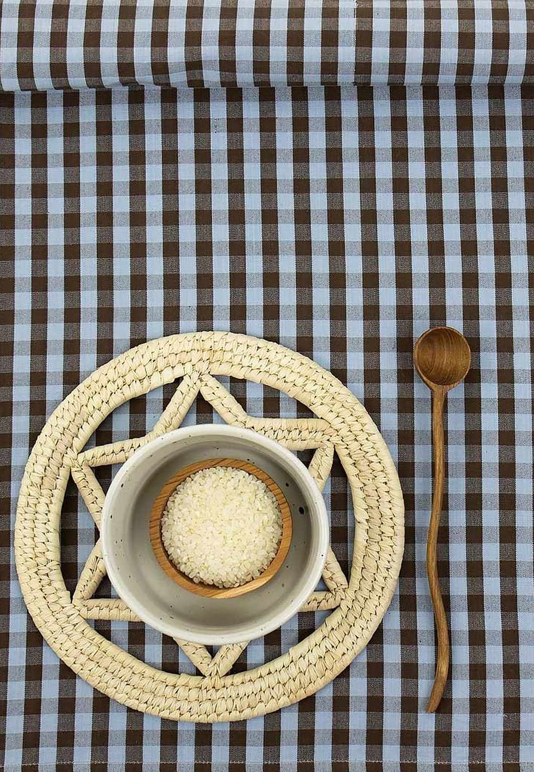 MARIA Bordslöpare, från A World of Craft, i färgen Ljusblå/Brun.