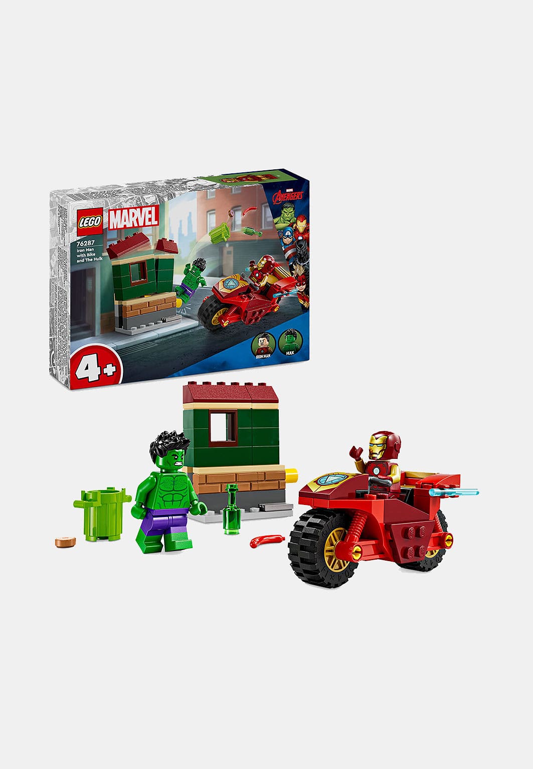 Marvel Iron Man med motorcykel och Hulk 76287
