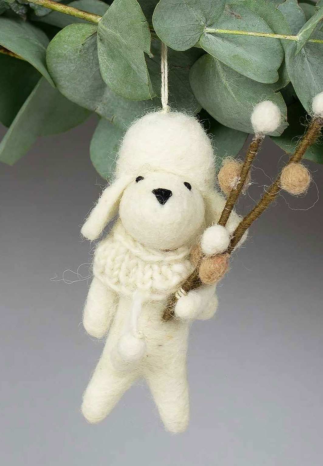 Dog w willow julhänge, från A World of Craft, i färgen Vit.