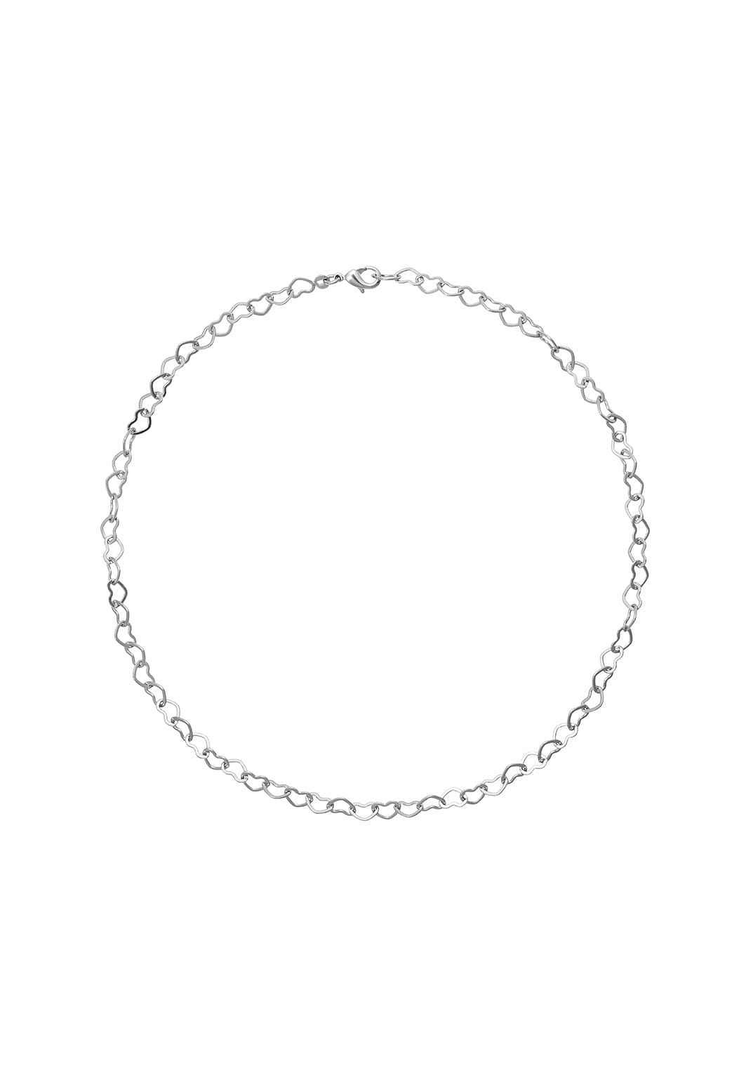 Heart Chain Necklace, från Caroline Svedbom, i färgen Rhodium.