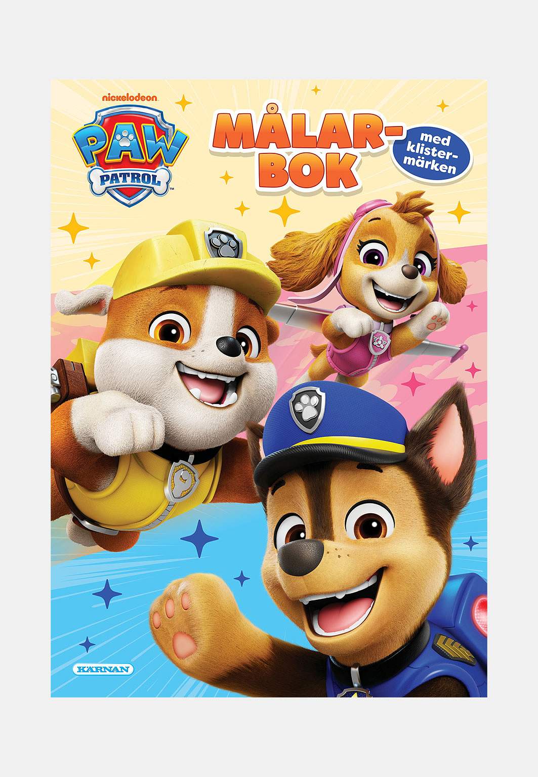 Målarbok med klistermärken Paw Patrol, från KÄRNAN.