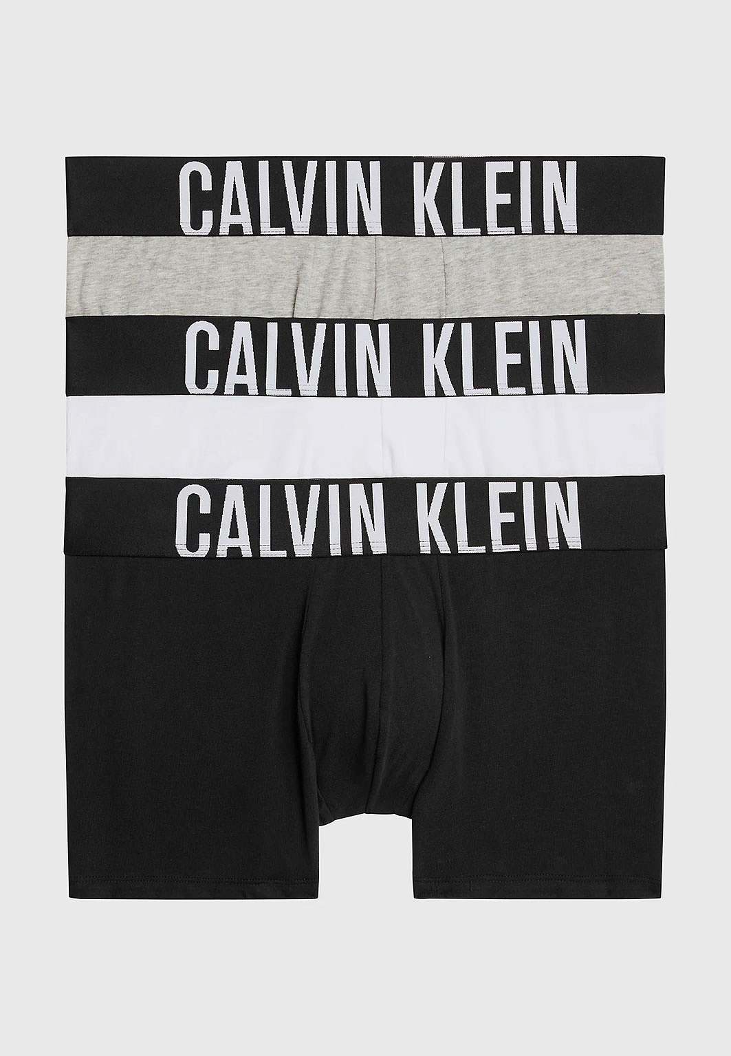 TRUNK 3PK Intense Power Cotton, från Calvin Klein, i färgen Black/Grey Heather/White.