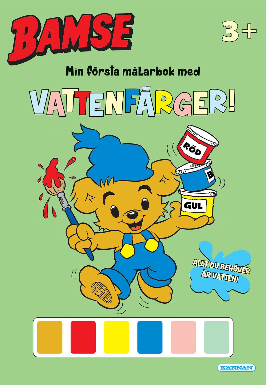 MIN FÖRSTA MÅLARBOK BAMSE MED VATTENFÄRGER, från KÄRNAN.