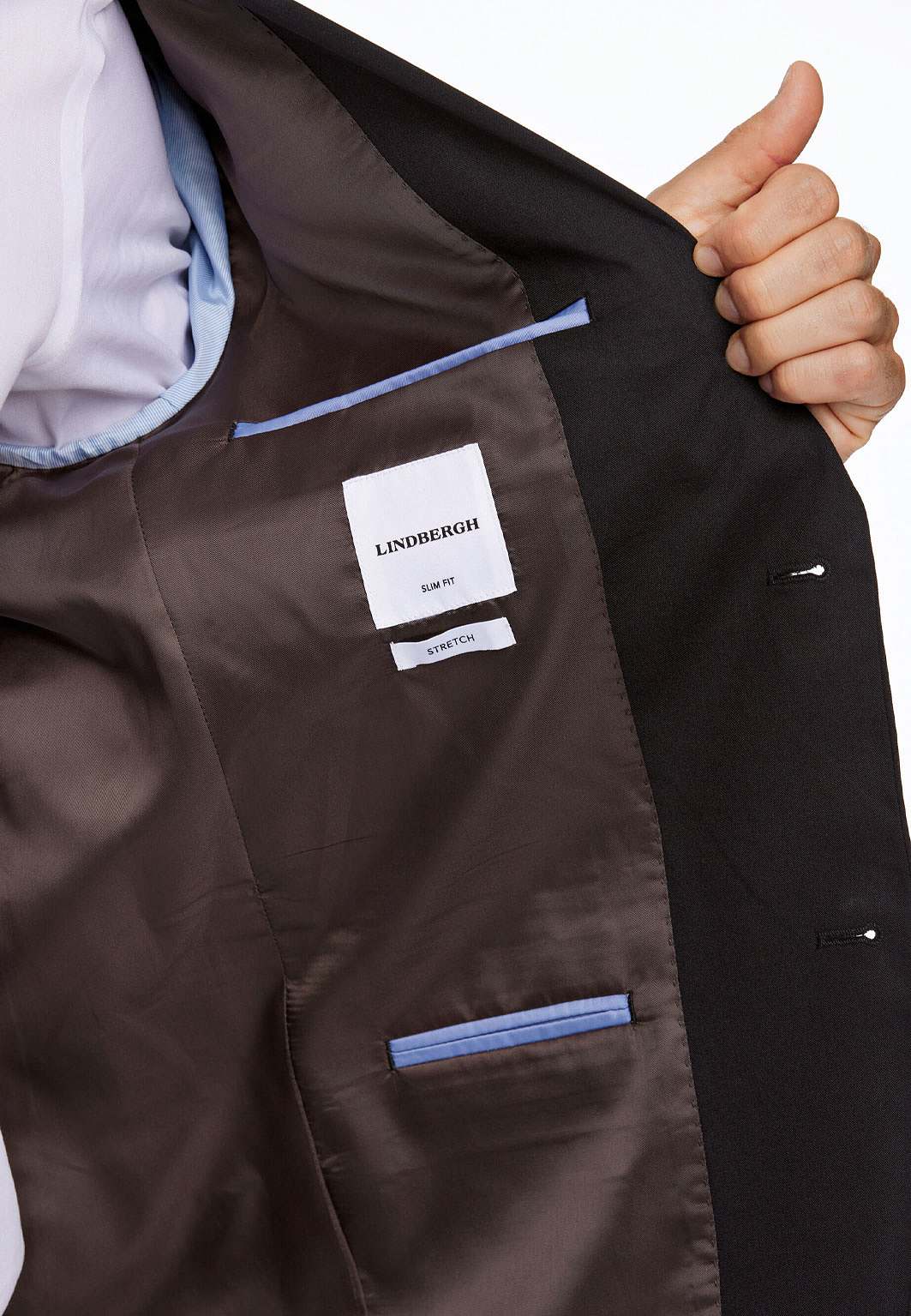 Fine twill stretch Suit, från Lindbergh, i färgen Black.