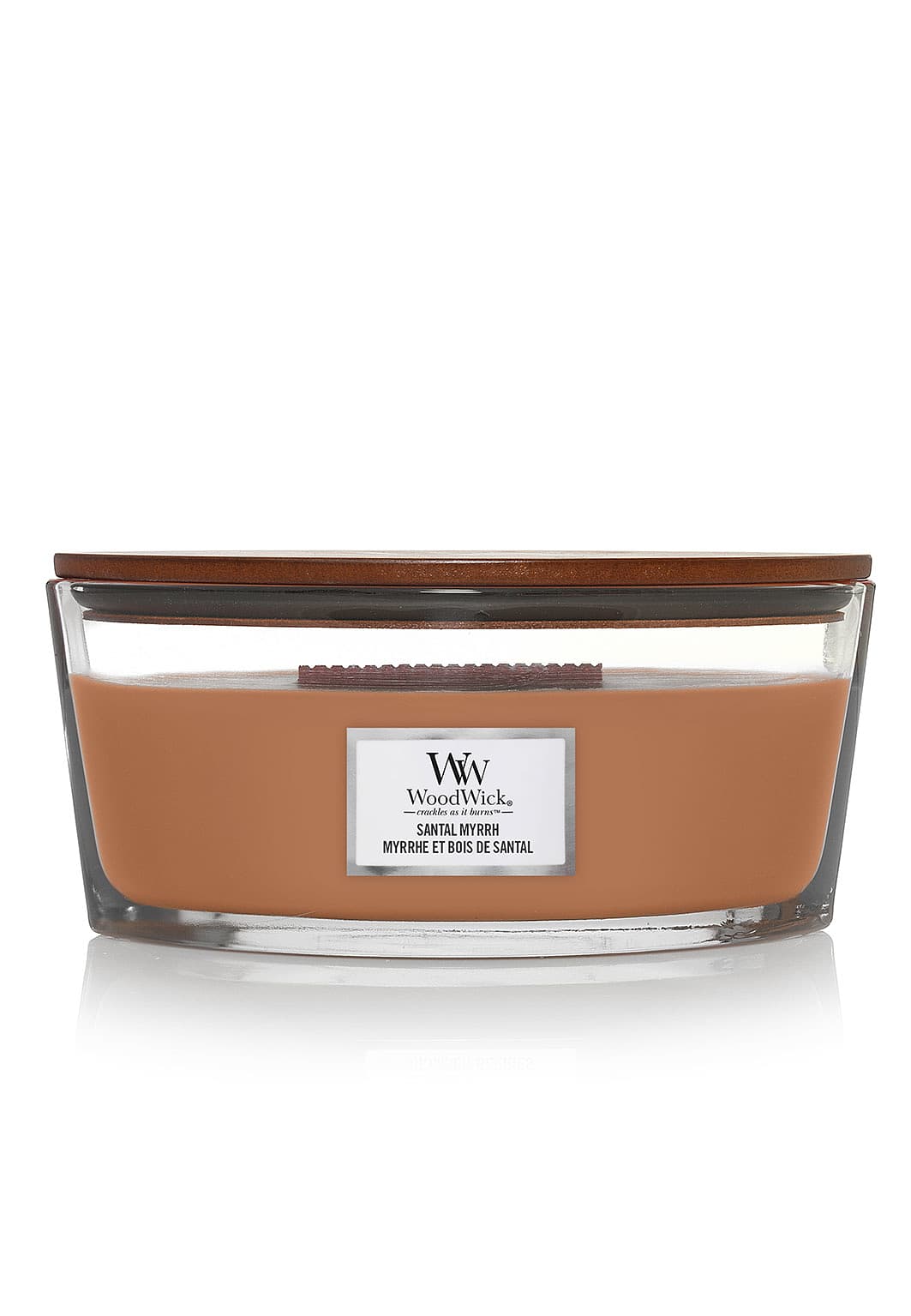 Ellipse Santal Myrrh, från WoodWick, i färgen Orange.