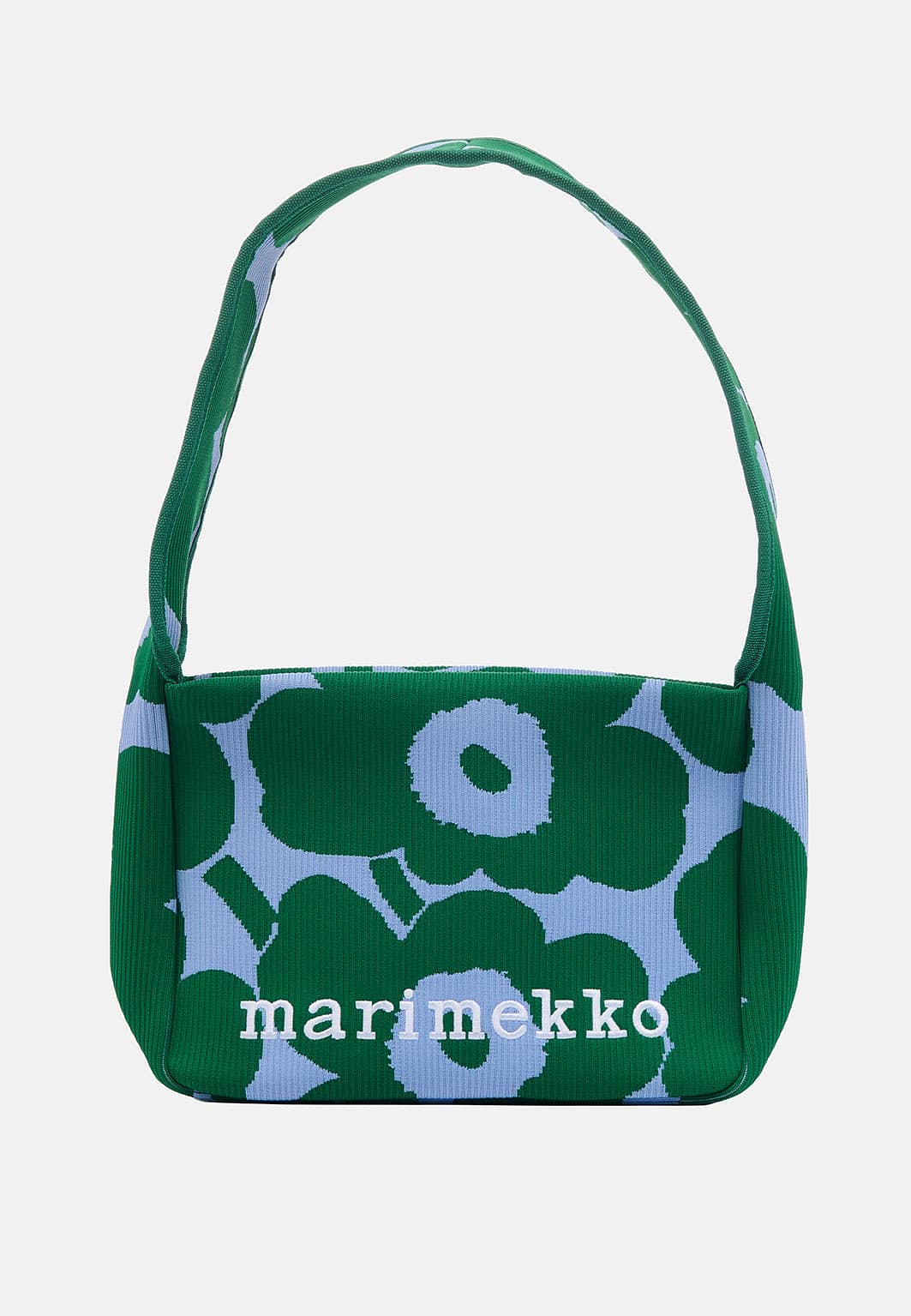Knitted Shoulderbag Unikko, från Marimekko, i färgen Dark Green, Blue.