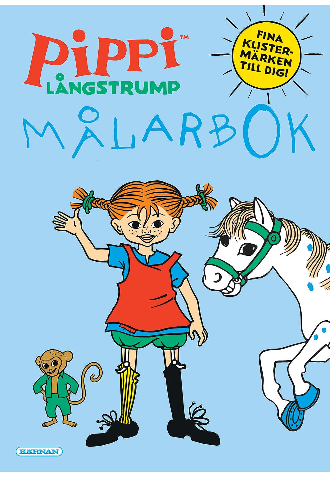 Målarbok Pippi Långstrump Med Stickers, från KÄRNAN.