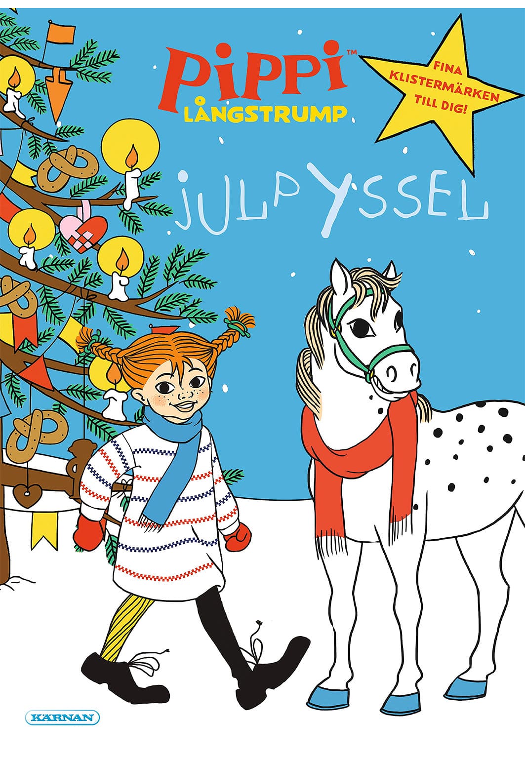 Pysselbok Pippi Långstrump Jul Med Klistermärken, från KÄRNAN.