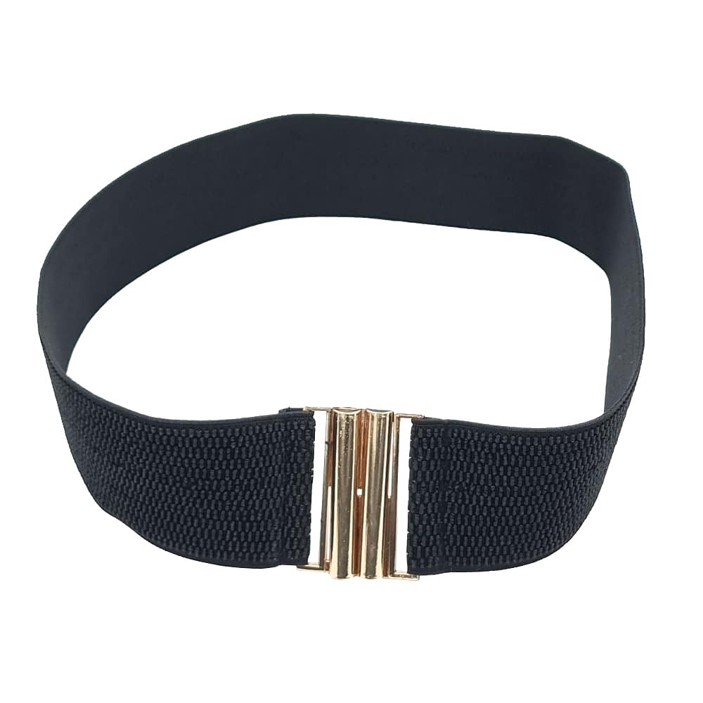 Bälten 5 Cm Elastiskt Bälte Med Smalt Spänne, från Complement, i färgen black.
