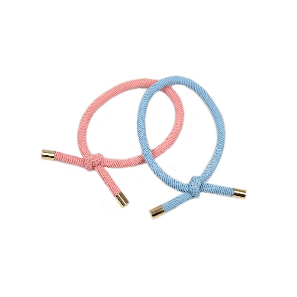 2 Pack Hårsnoddar Med Gulddetalj, från Complement, i färgen lt blue.