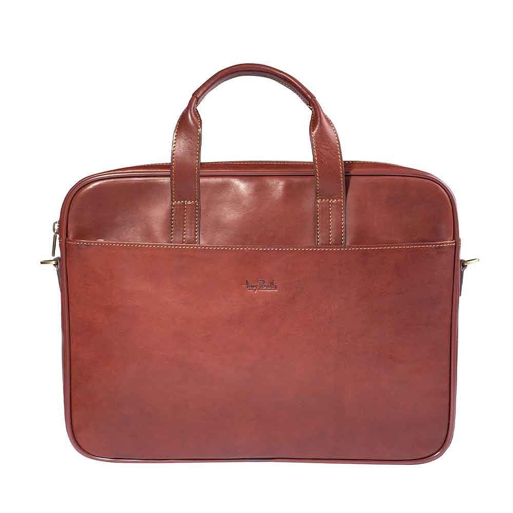 Briefcase Zipped Vegetale, från Tony Perotti, i färgen Dark Brown.