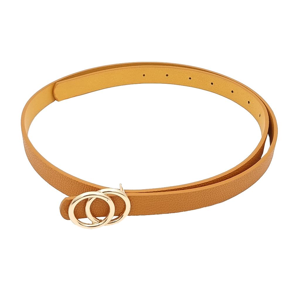 Bälte 1,8 Cm Brett Med Dubbla Cirklar, från Complement, i färgen brown.