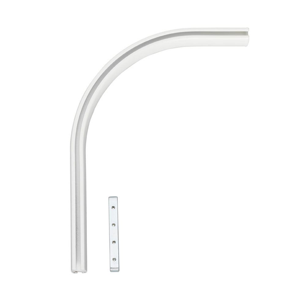 Hörnböj 90°, till Flexi-skena, från Kirsch, i färgen White.