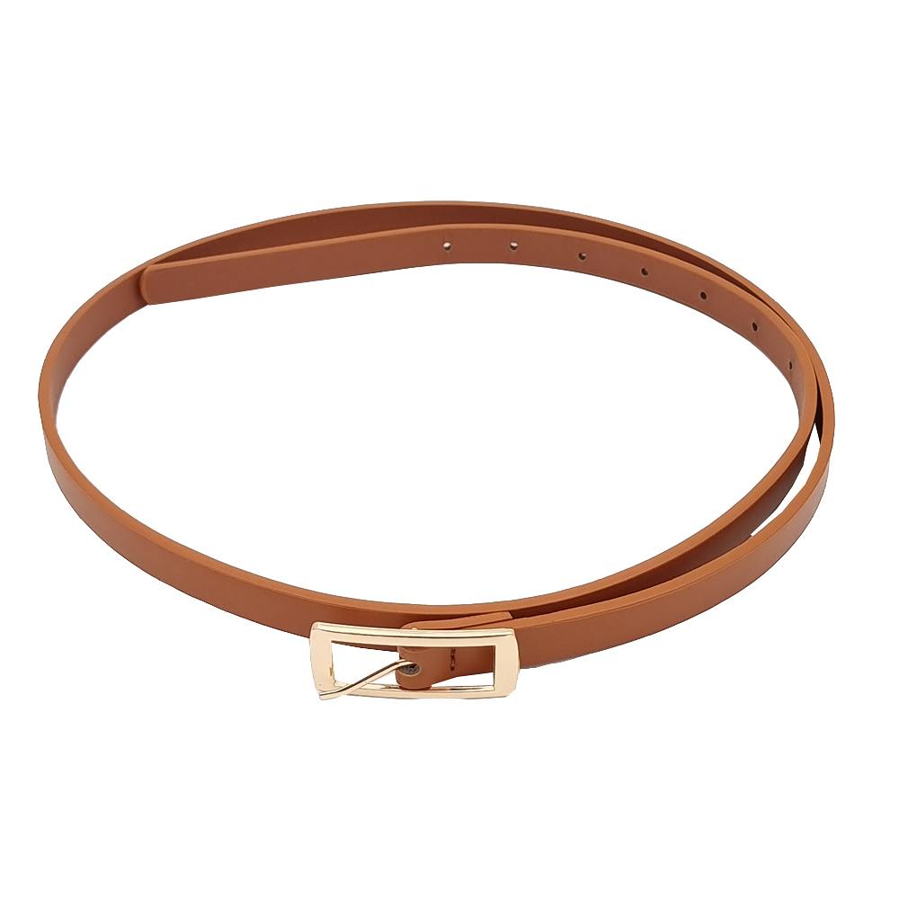 Stilrent Bälte I Imitationsläder 1,5 Cm Brett Med Spänne, från Complement, i färgen brown.