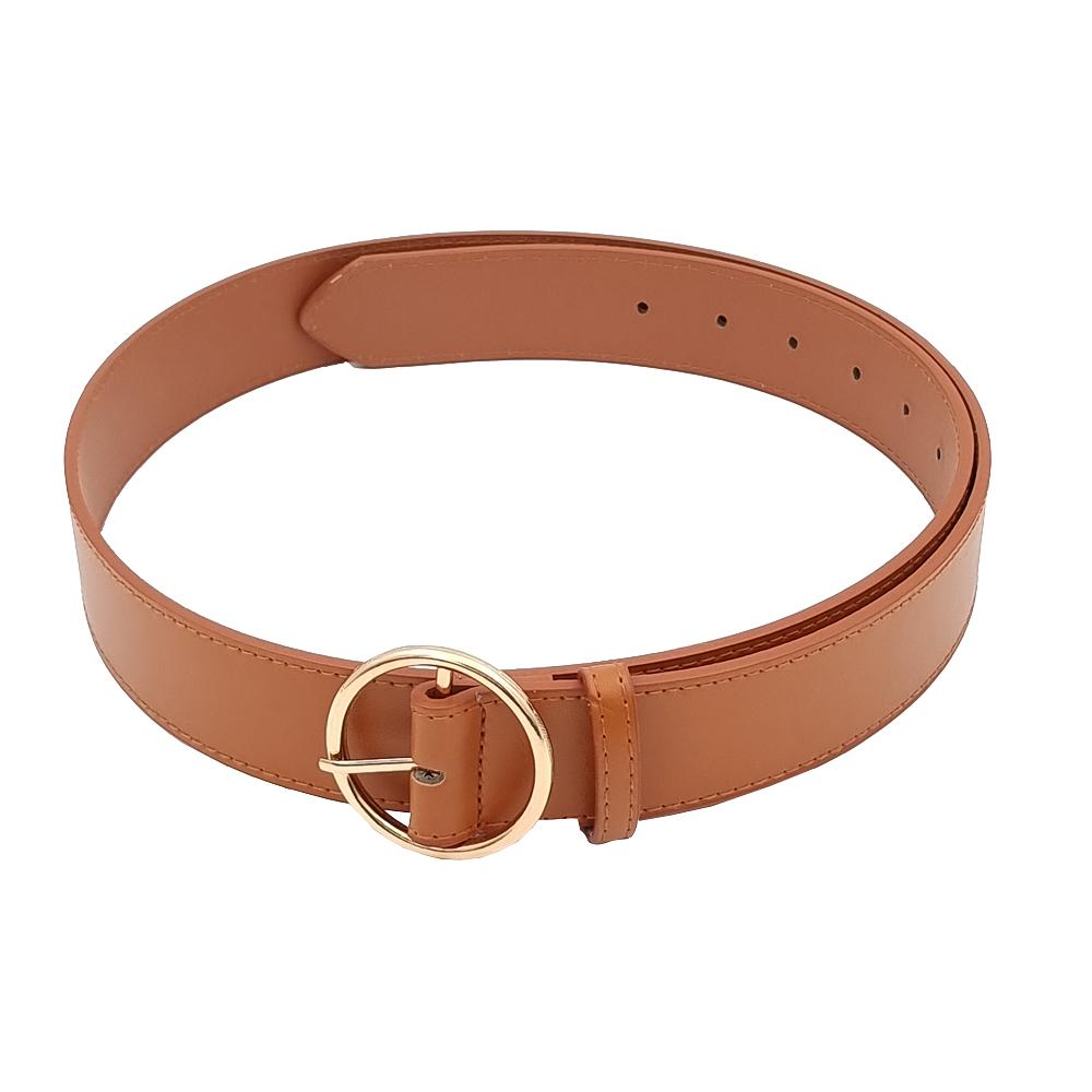 Bälte 3,8 Cm Brett Med Spänne Som Cirkel, från Complement, i färgen brown.