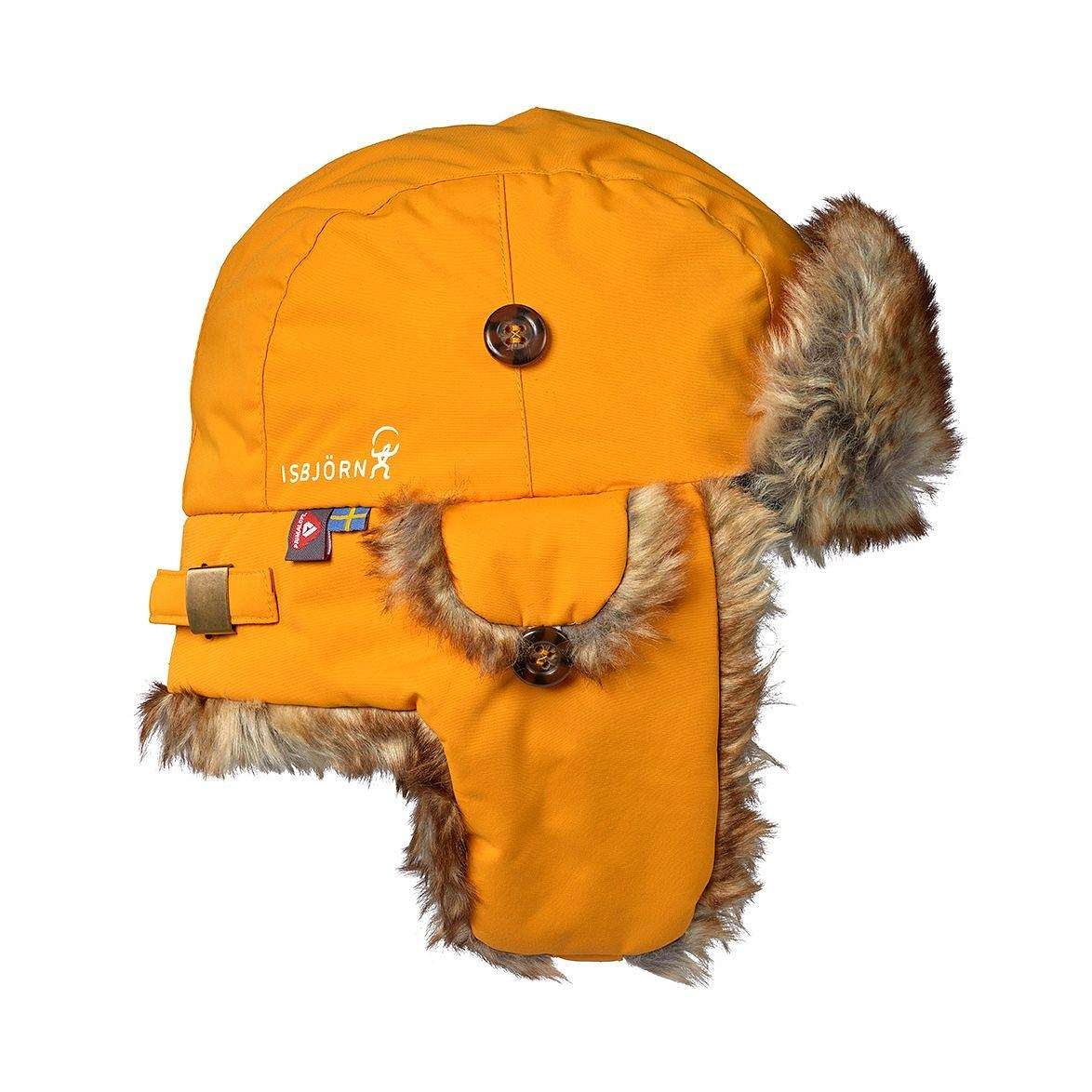 Isbjörn Squirrel Vintermössa, från ISBJÖRN of Sweden, i färgen saffron.