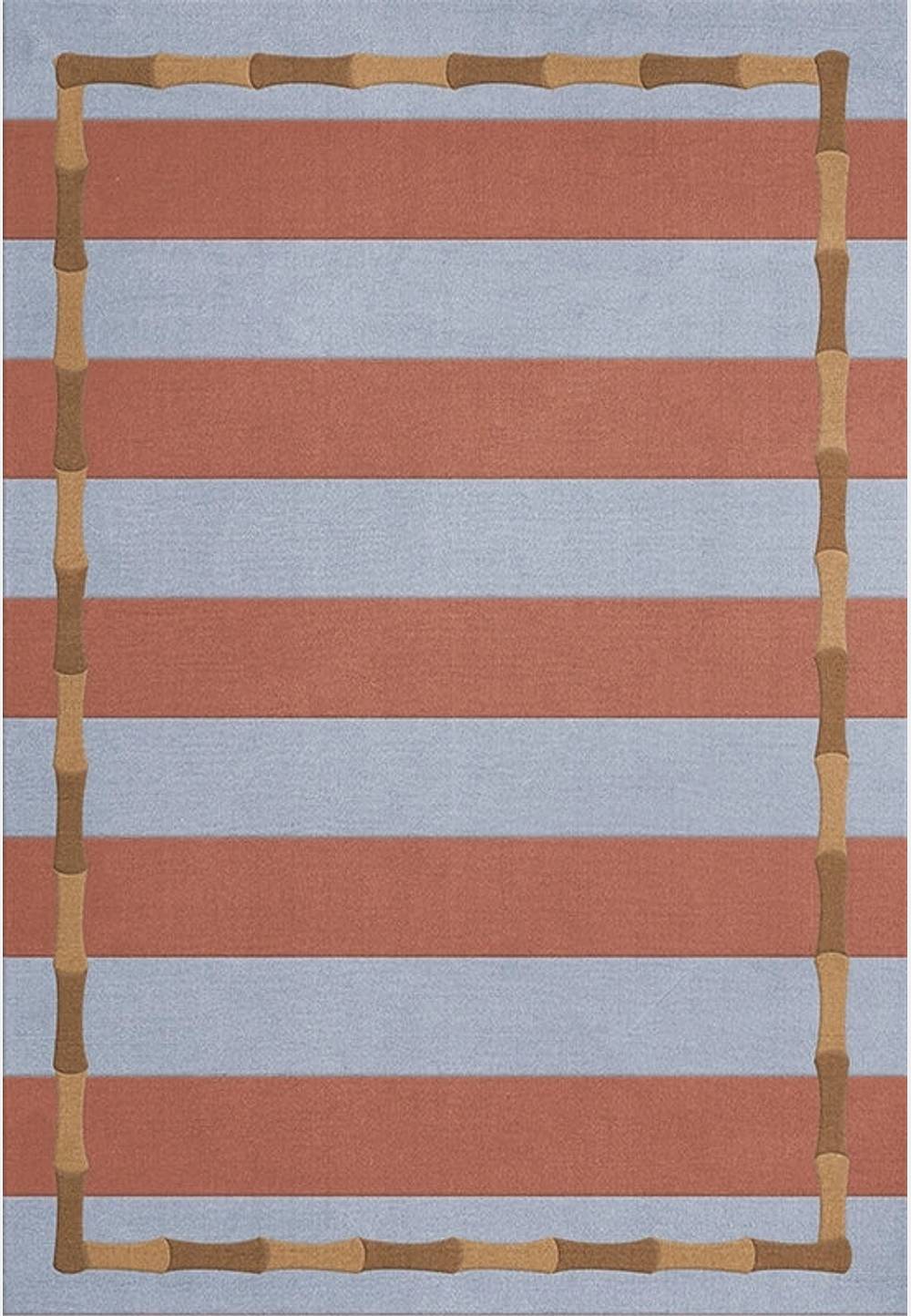 Alice Crawley Bamboo Stripe Blue Rust, från Layered, i färgen stripe blue.