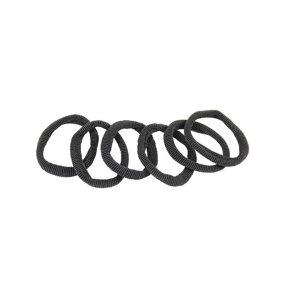 Creppade hårsnoddar, 6 pack, från Complement, i färgen black.