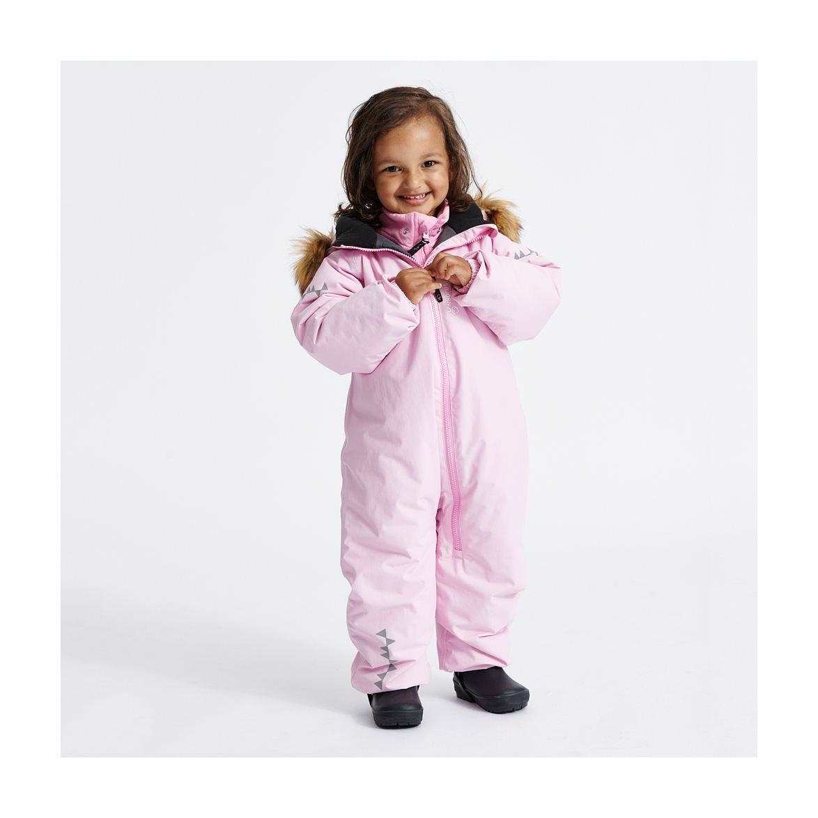 Toddler Fodrad Overall, från ISBJÖRN of Sweden, i färgen frostpink.