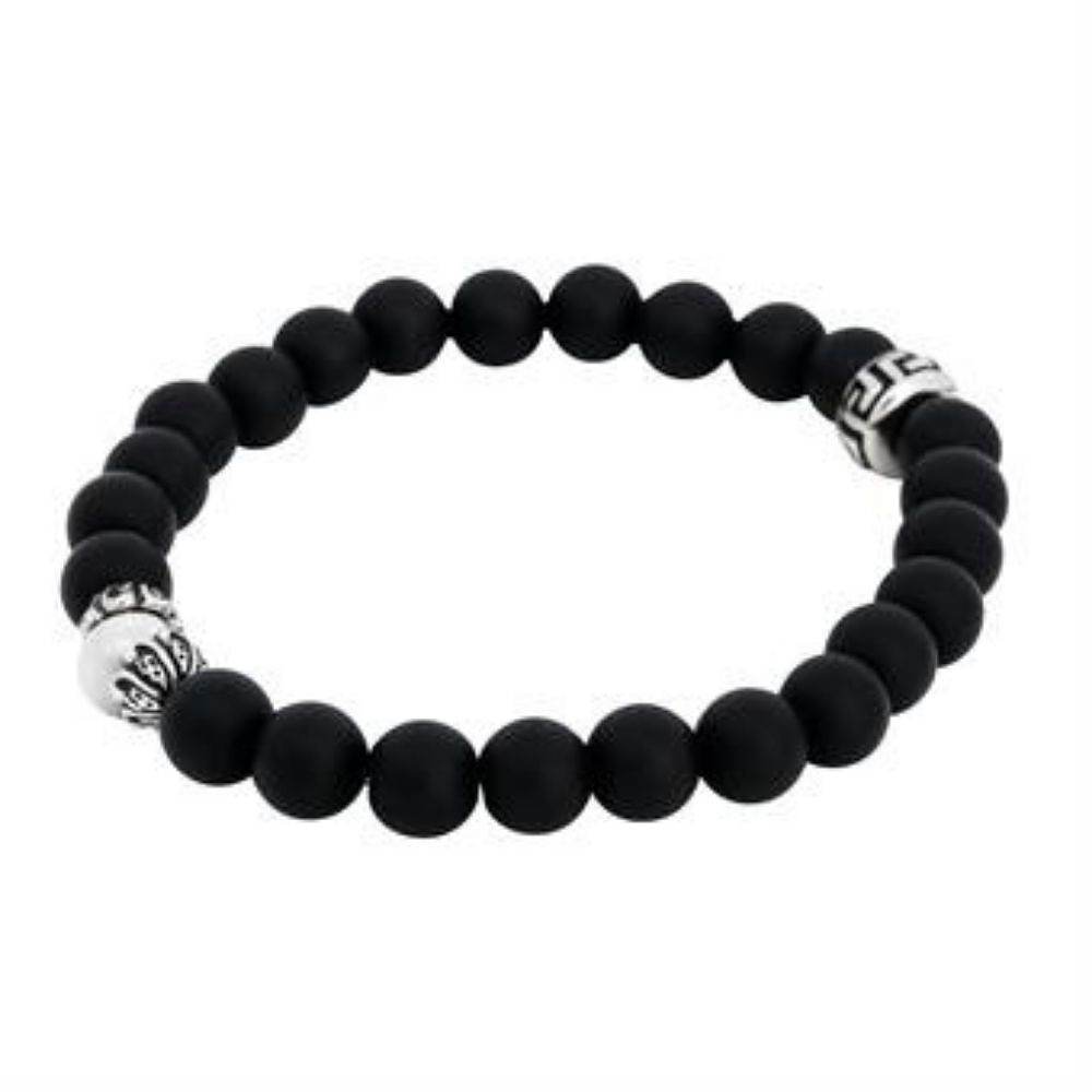 Baltzar Beaded Bracelet Black, från by BILLGREN, i färgen svart.