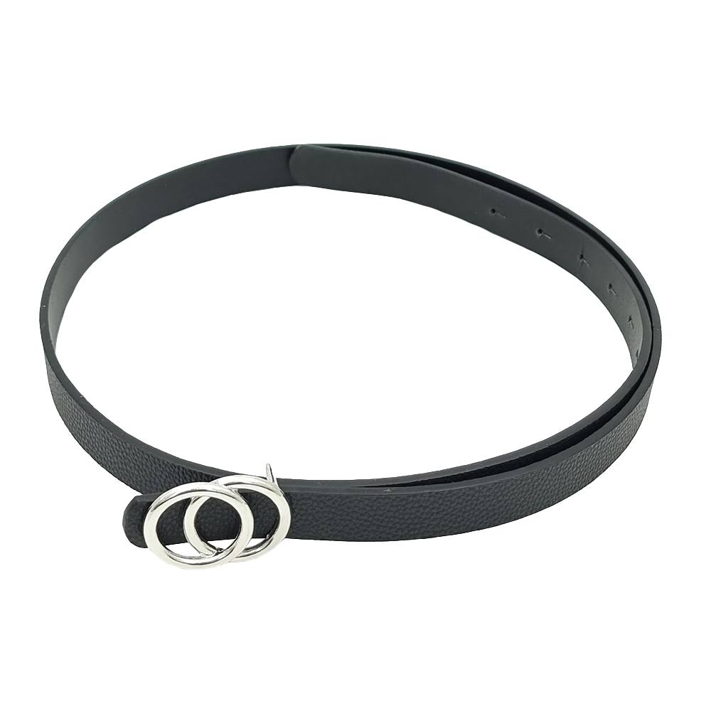 Bälte 1,8 Cm Brett Med Dubbla Cirklar, från Complement, i färgen black.