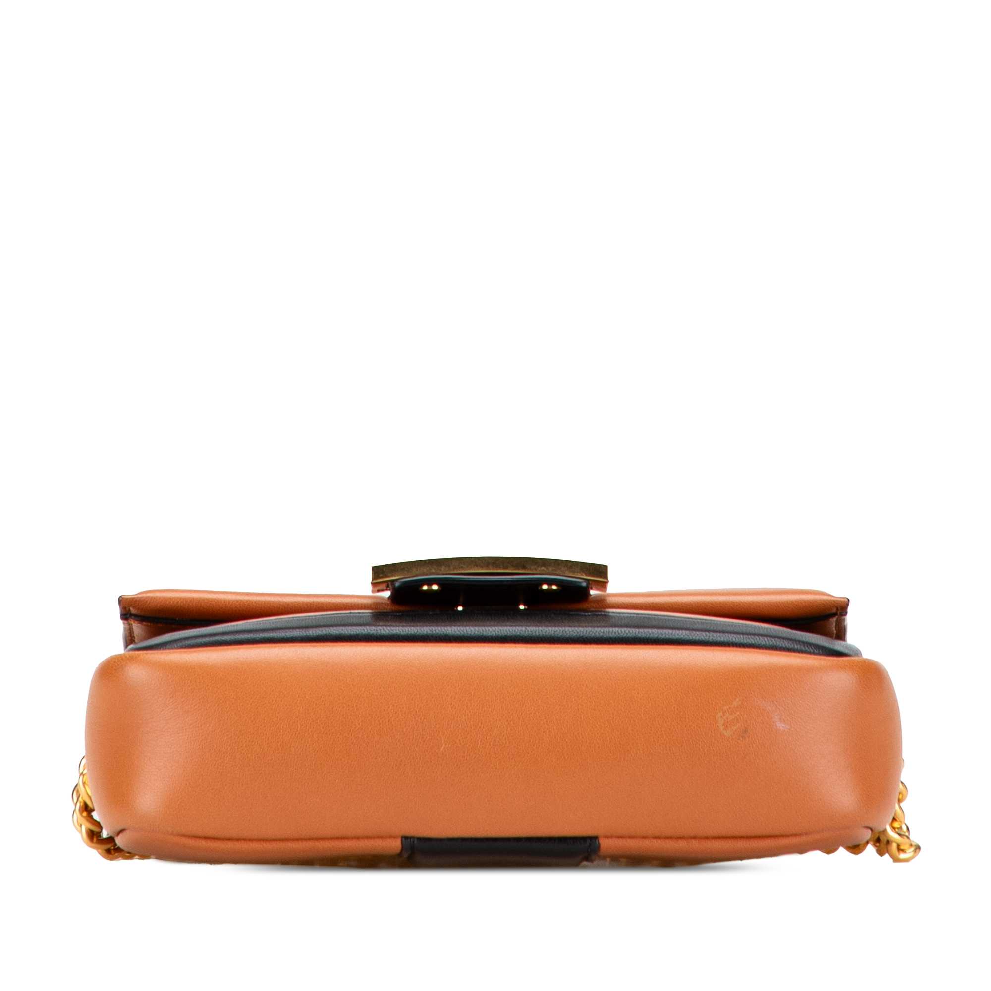 Fendi Mini Bicolor Nappa Apolo Chain Baguette Shoulder Bag, från Luxclusif, i färgen brown.