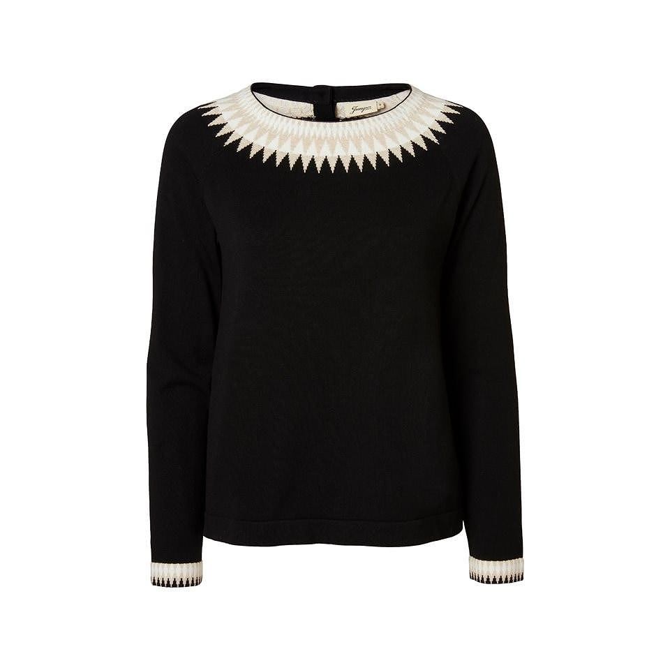 Finstickad Jumper Med Dekorativt Ok - Christina Black