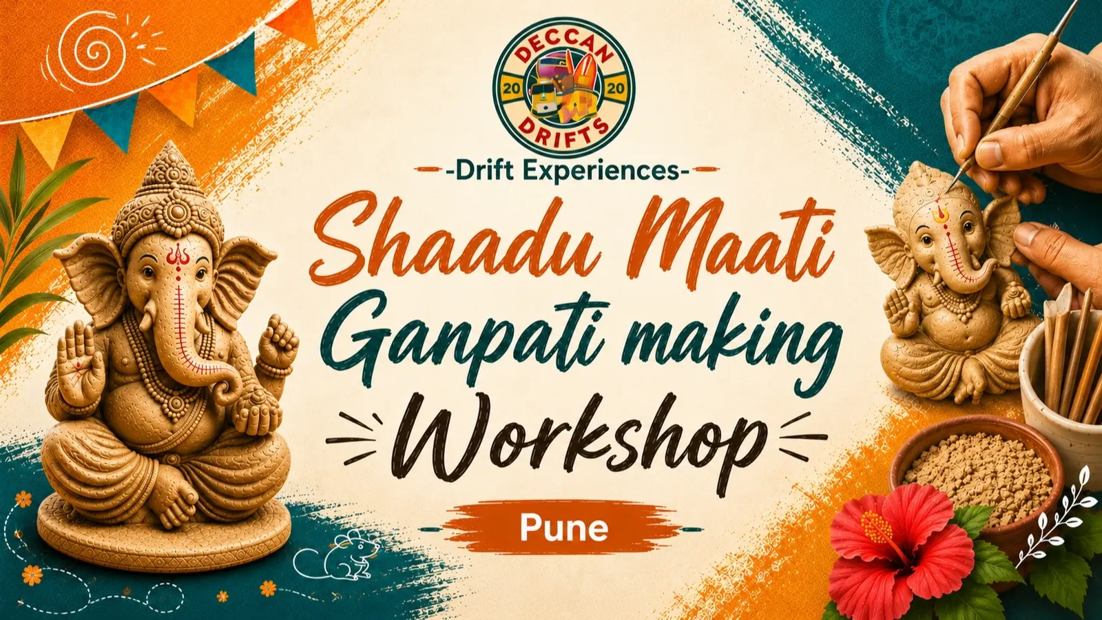Ecofriendly Shaadu Ganpati Idol Making Workshop by Deccan Drifts