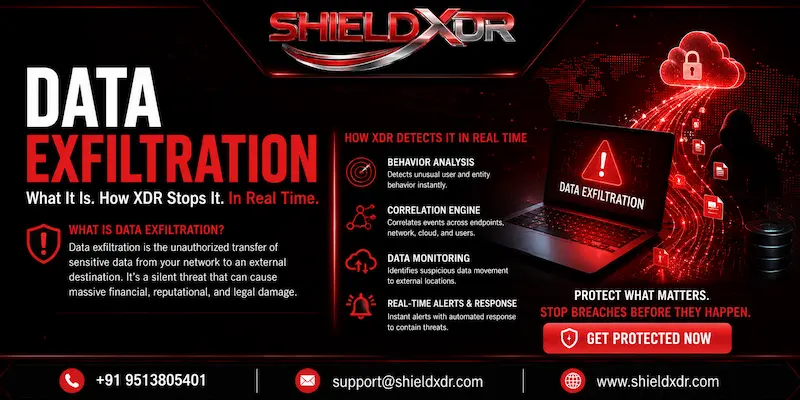 What is data exfiltration, and how does XDR detect it in real time?