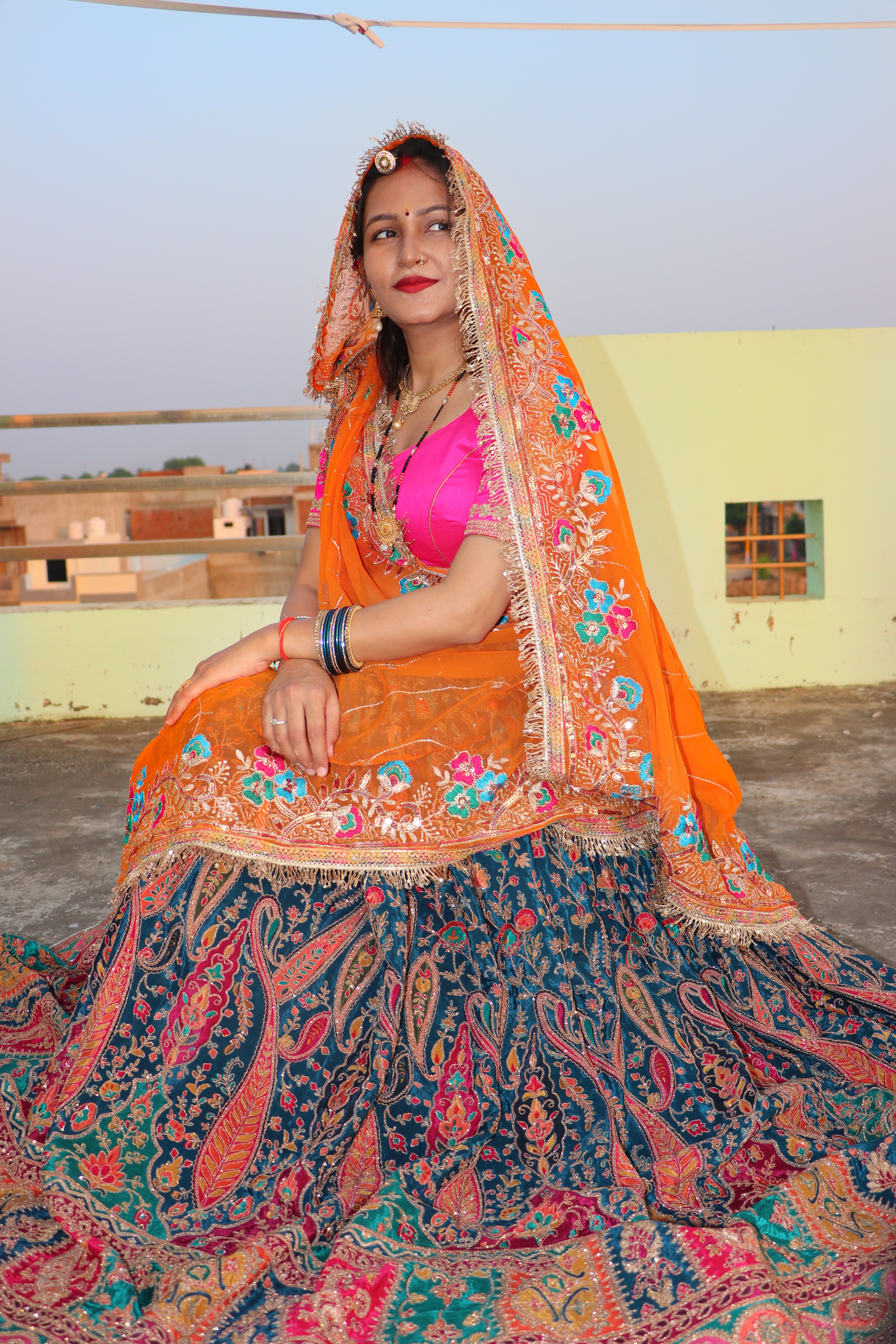 Hawa Mahal Chikan Lehenga alternate view