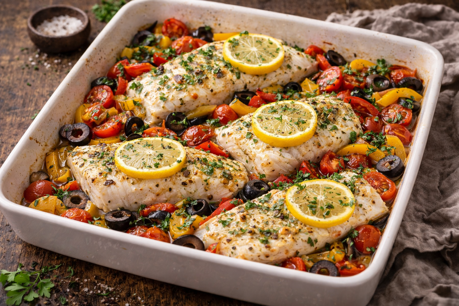 Mediterranean Baked Haddock