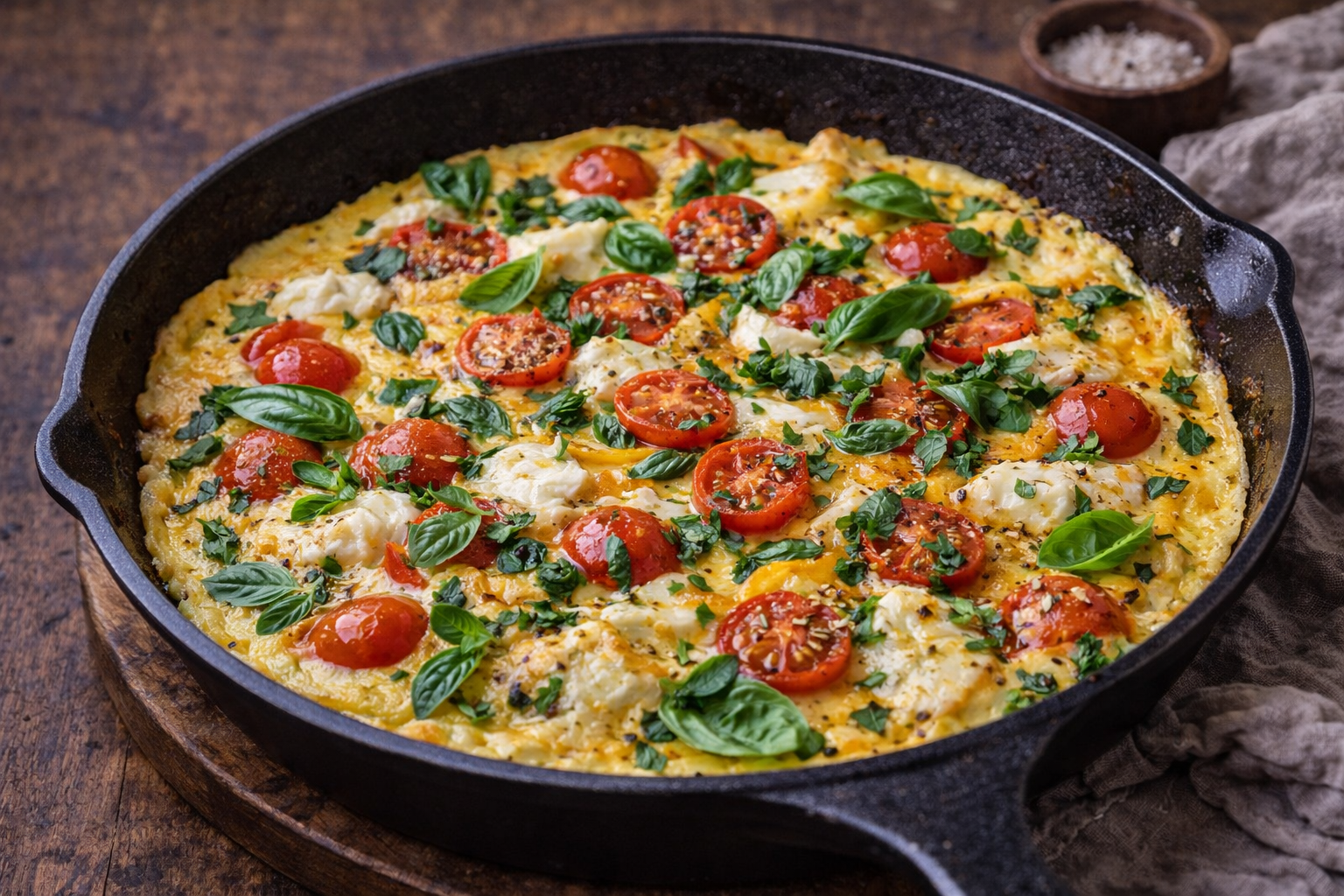 Simple Tomato and Mozzarella Omelette