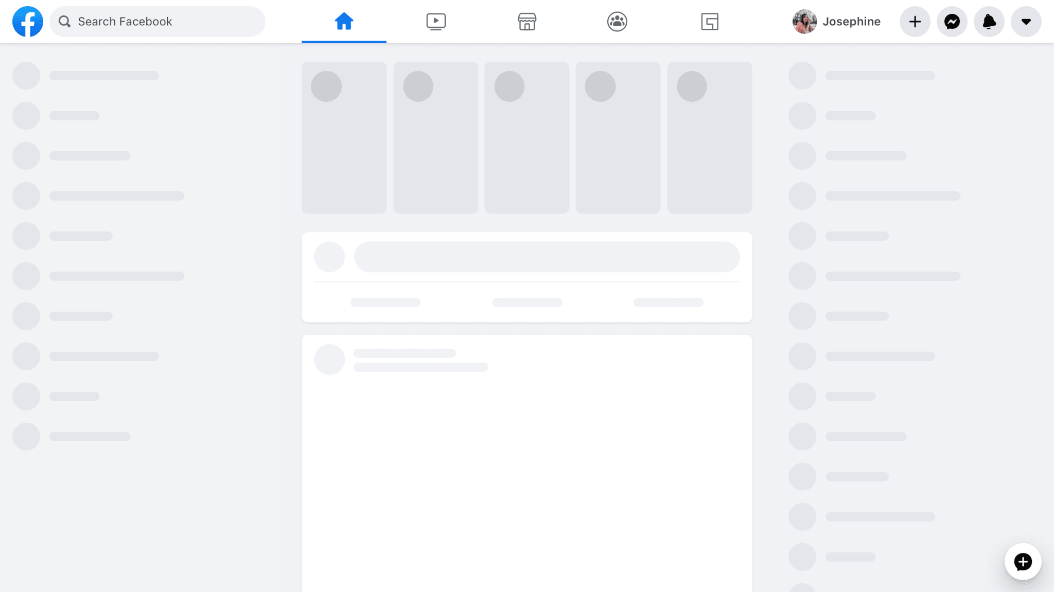 Skeleton Loader Demo on Facebook