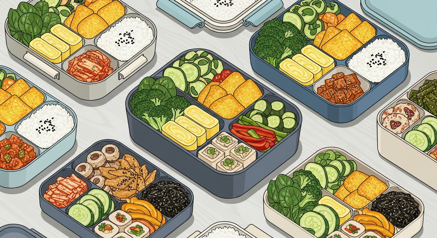 다양한 직장인 도시락 메뉴 구성 예시