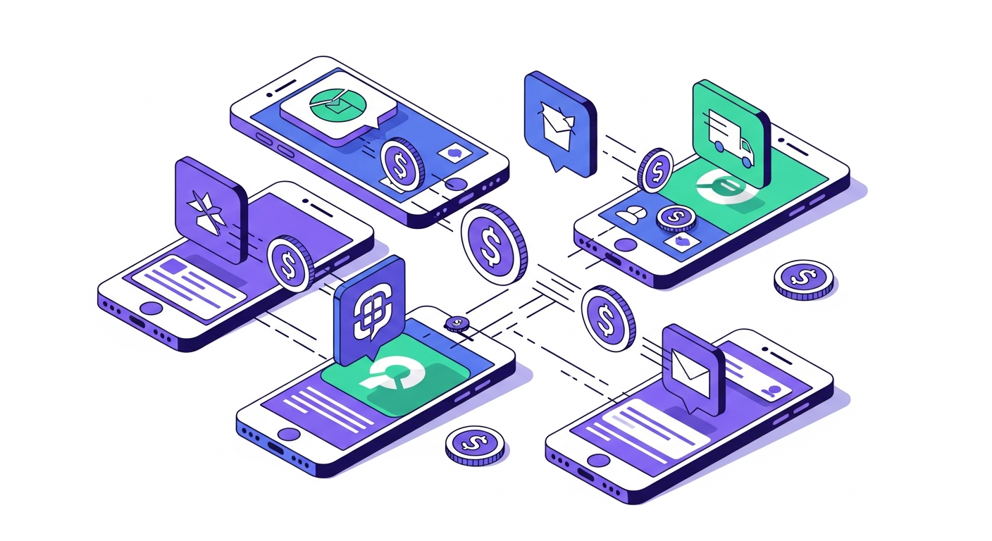 여러 배달앱의 멤버십과 할인 혜택을 비교하는 일러스트