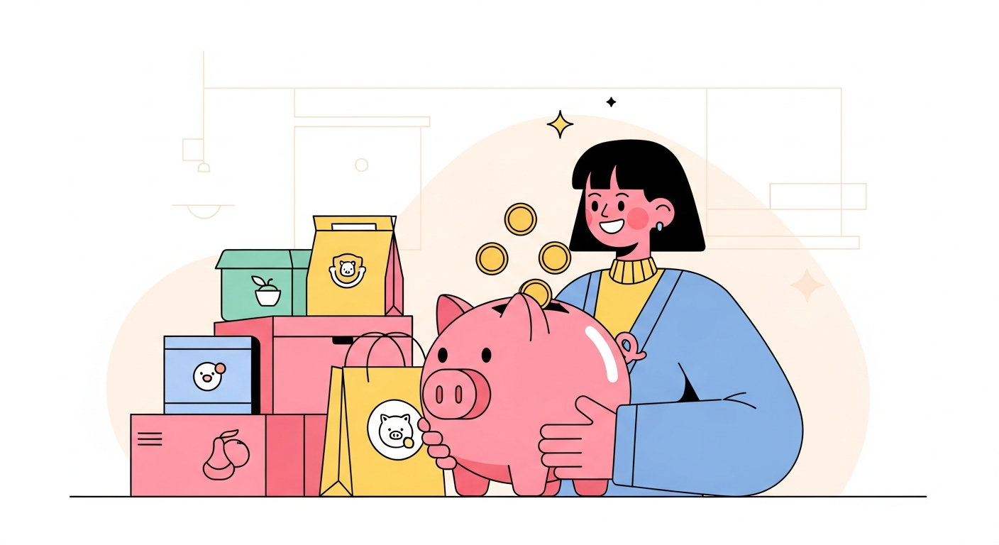 배달앱 수수료 절약으로 돈을 모으는 즐거운 모습